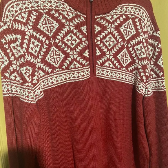 IZOD Men's Holiday Pullover Mock Neck 1/4 Zip Up Sweater Size Large - Picture 4 of 4